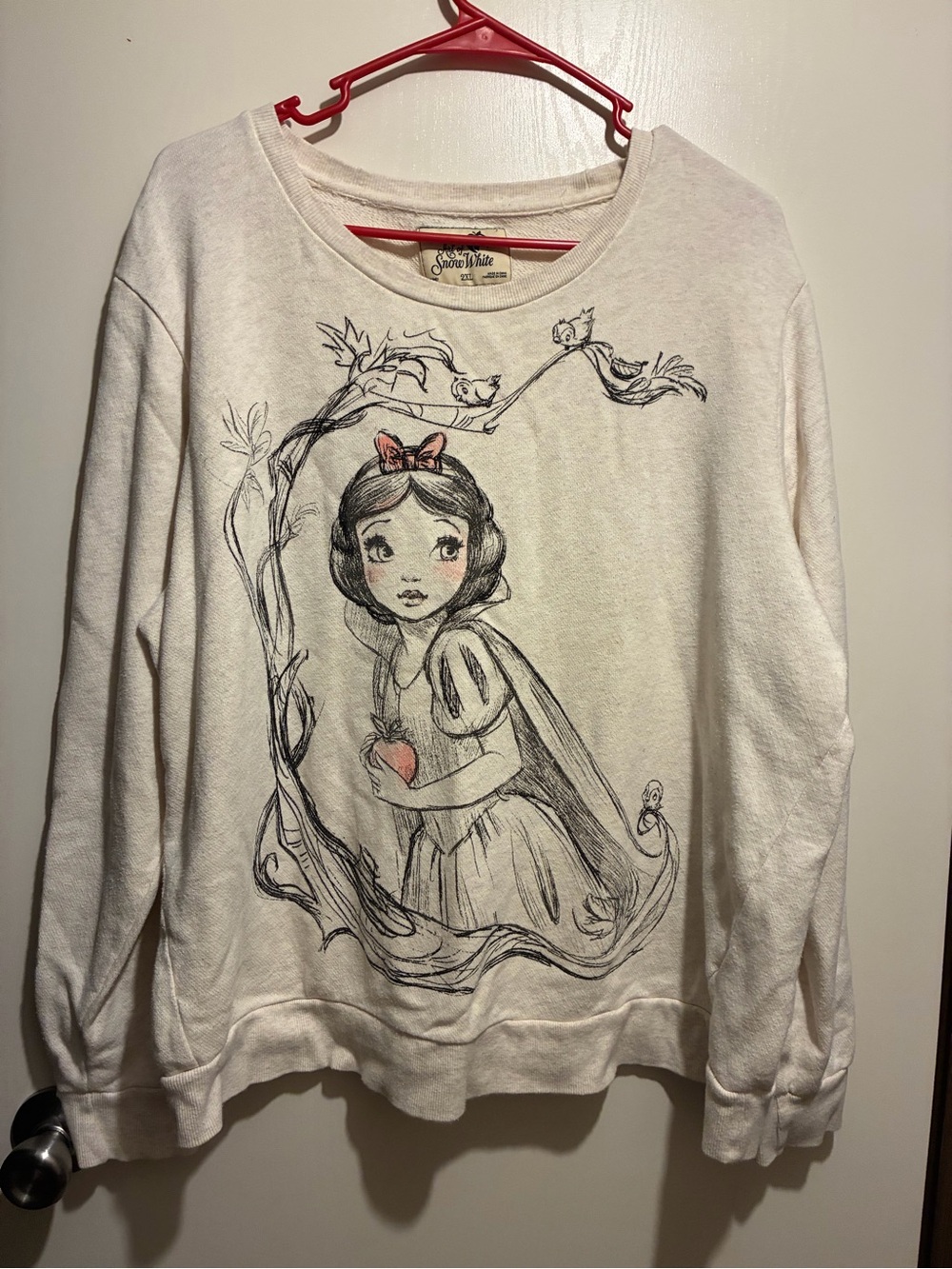Disney Cream Crewneck Sweatshirt with Snow White Sketch